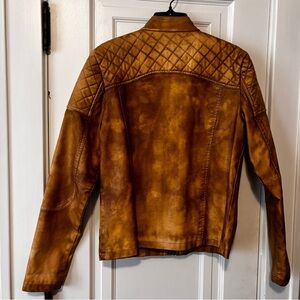 Distressed faux leather jacket